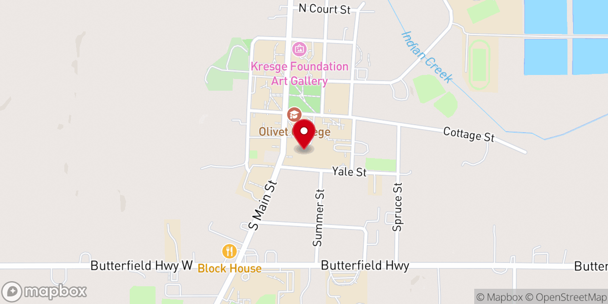 Map showing location of The University of Olivet