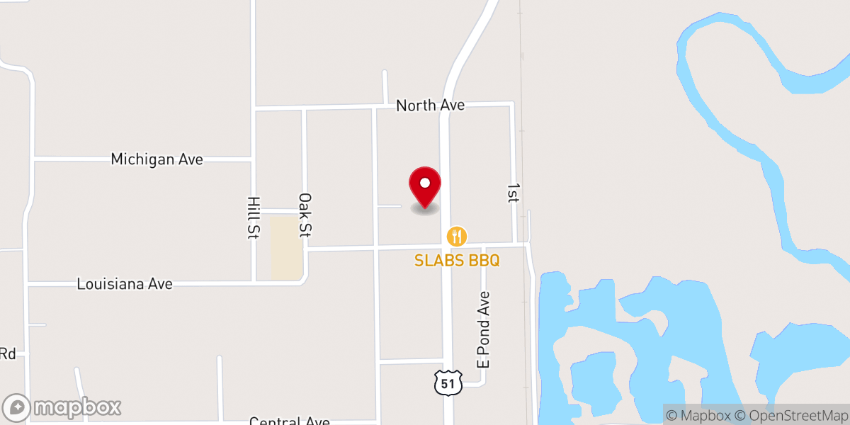 Map showing location of Tangipahoa Parish Public Works - Roseland Shop