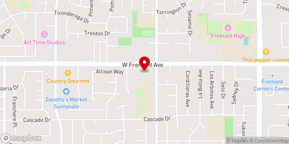 Map showing location of Sunnyvale Presbyterian Church