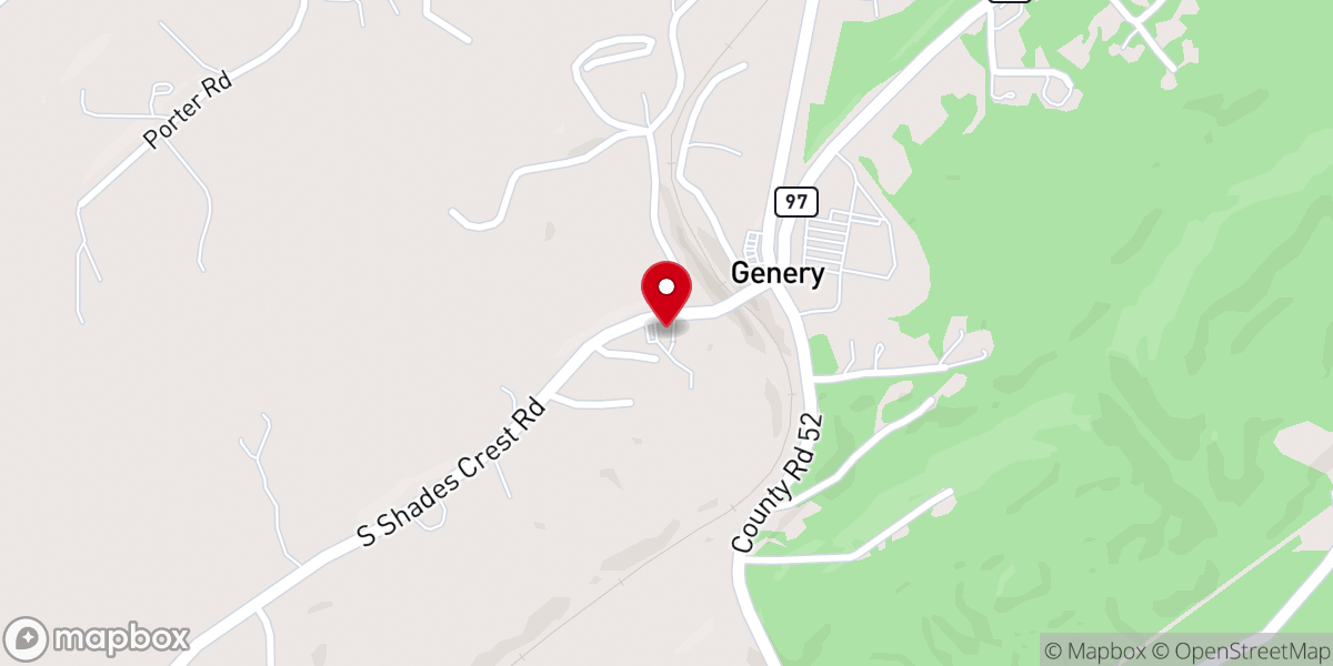Map showing location of Southcrest Baptist Church