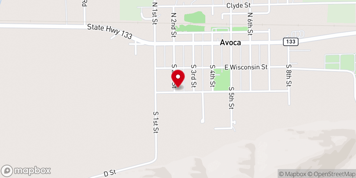 Map showing location of Avoca Bible Church
