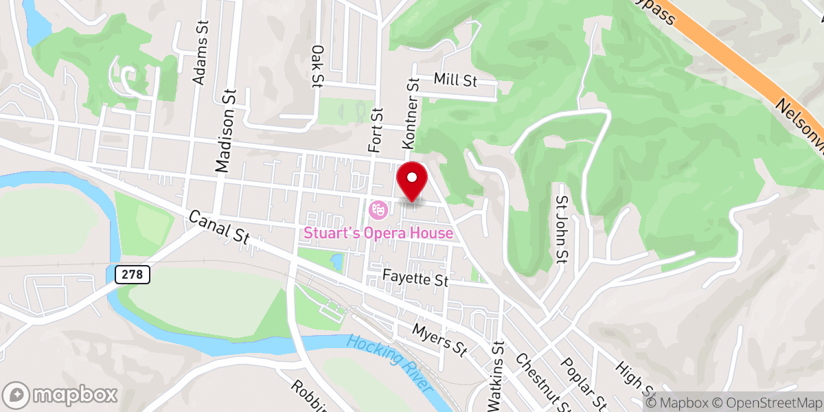 Map showing location of First Presbyterian Church