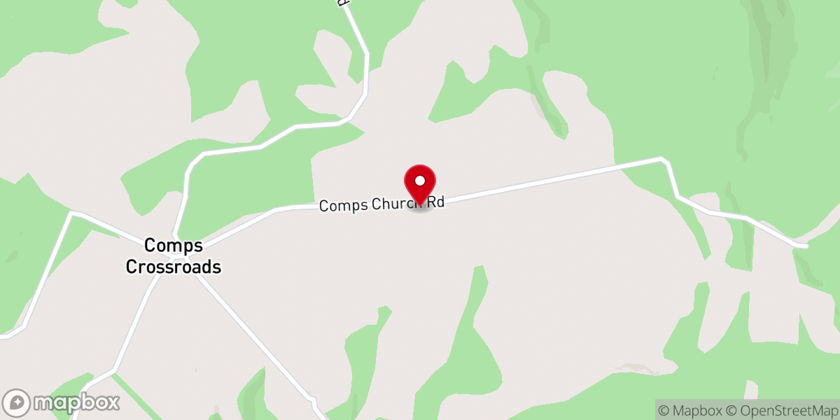 Map showing location of Comp's Church