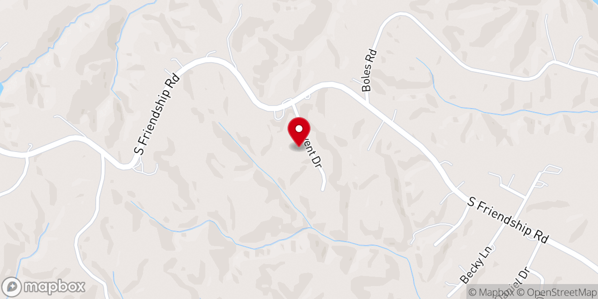 Map showing location of Peace Baptist Church