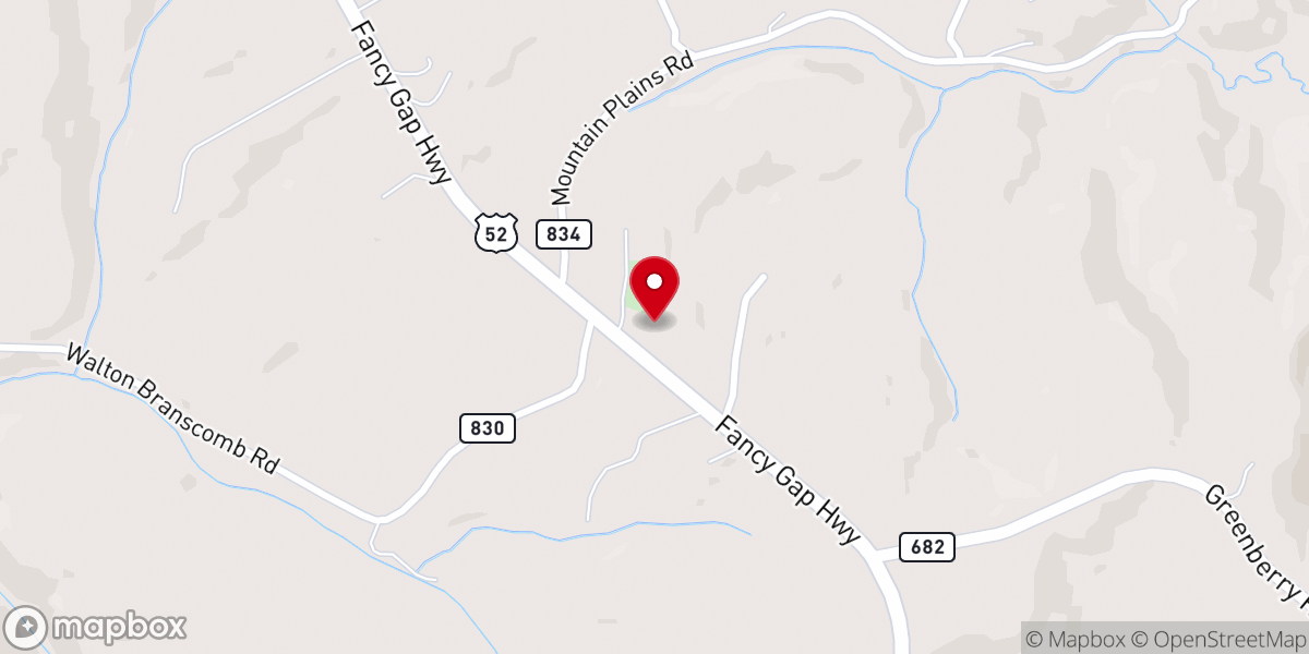 Map showing location of Mountain Plains Church