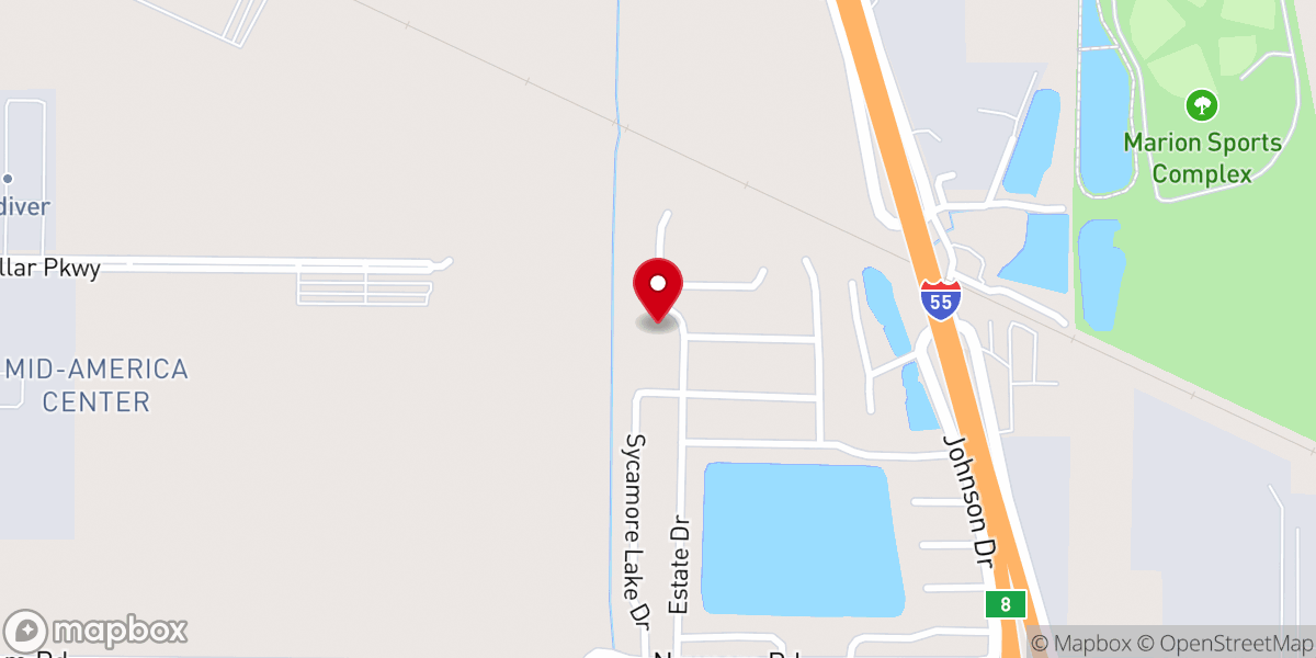 Map showing location of New Hope Baptist Church