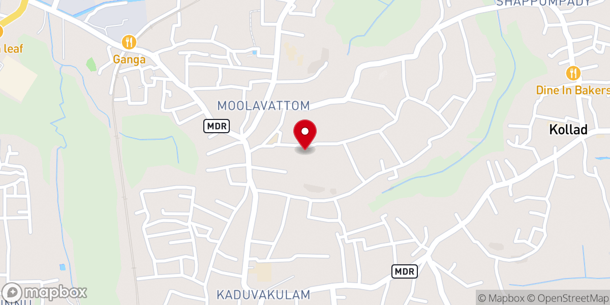 Map showing location of CSI Church Moolavattom