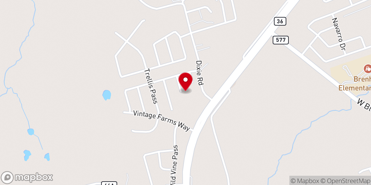 Map showing location of Refuge City Temple Brenham Tx