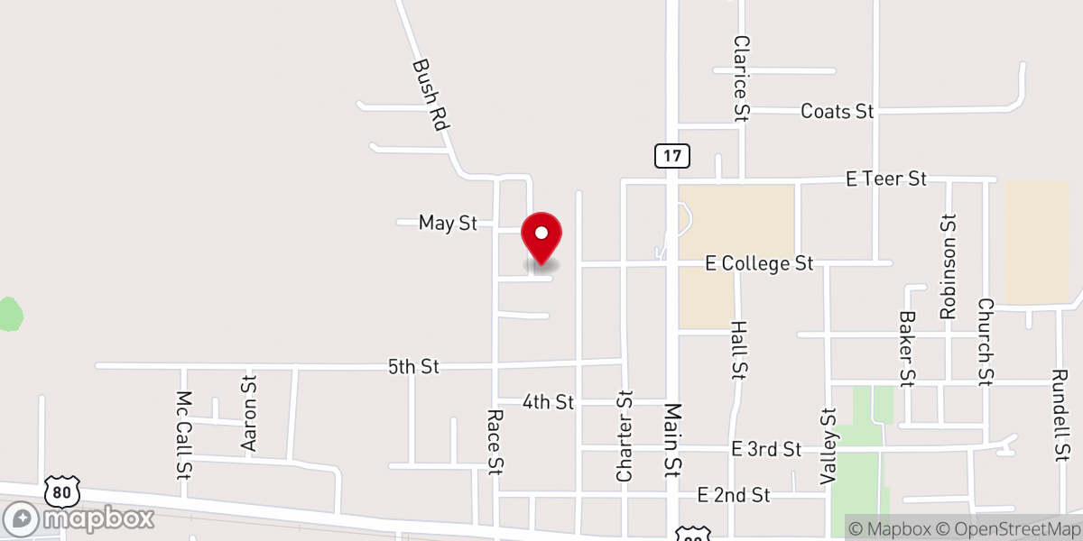 Map showing location of Vaughn Street Church of Christ
