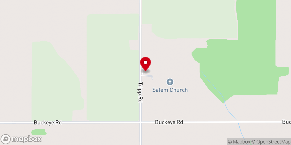 Map showing location of Salem Church