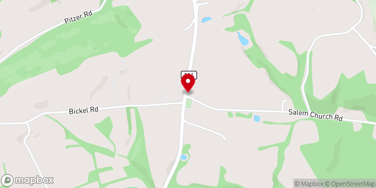 Map showing location of Salem Church