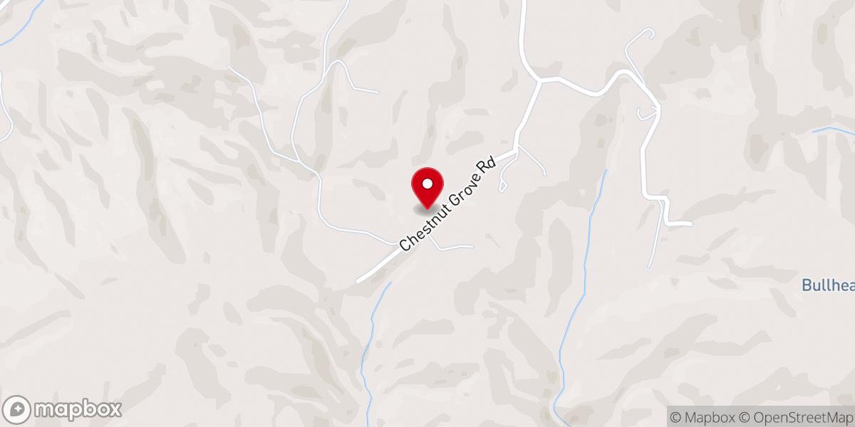 Map showing location of Chestnut Grove Baptist Church