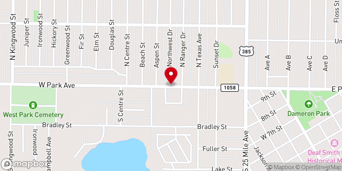 Map showing location of Saint Thomas Episcopal Church