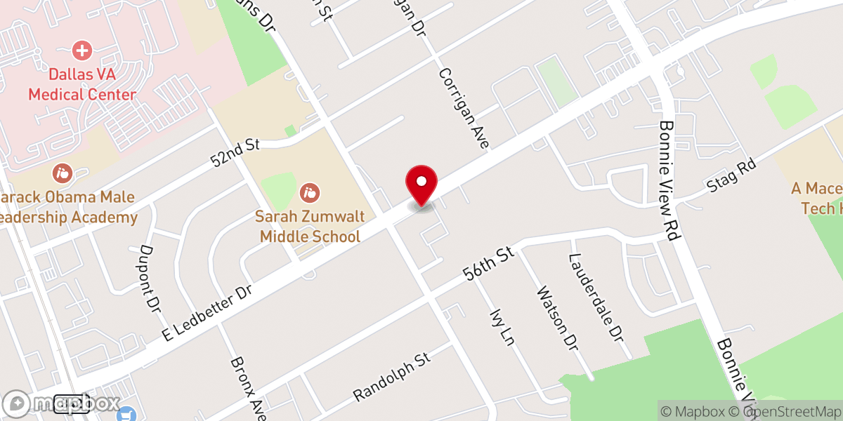 Map showing location of Carver Heights Baptist Church