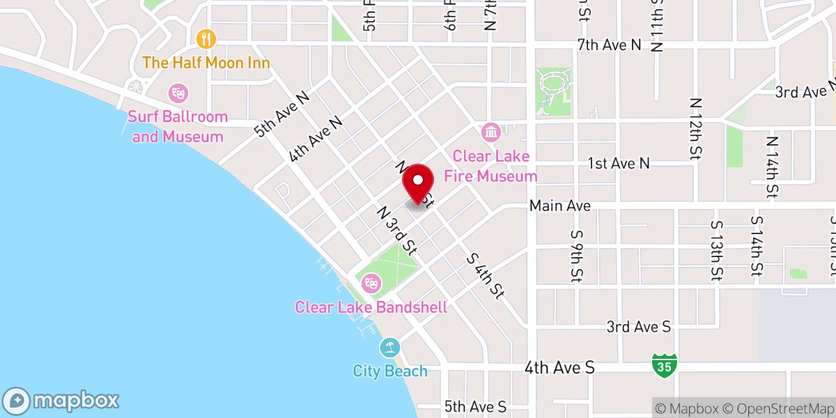 Map showing location of Ward-Van Slyke Colonial Chapel & Crematory