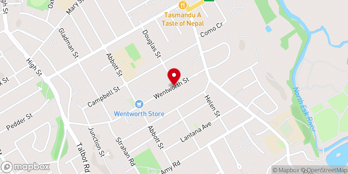 Map showing location of Newstead Baptist Church