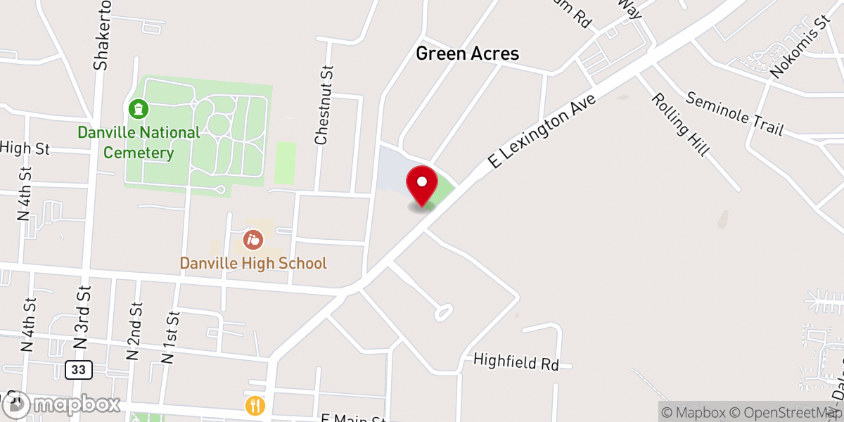 Map showing location of Danville Church of Christ