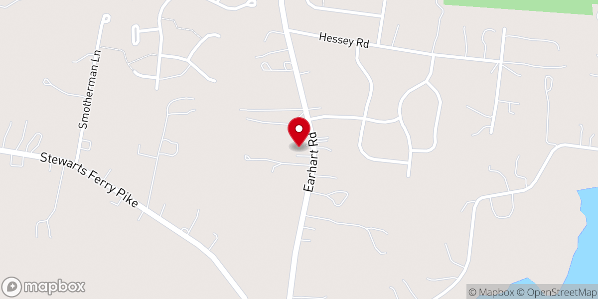 Map showing location of Baker's Grove Baptist Church