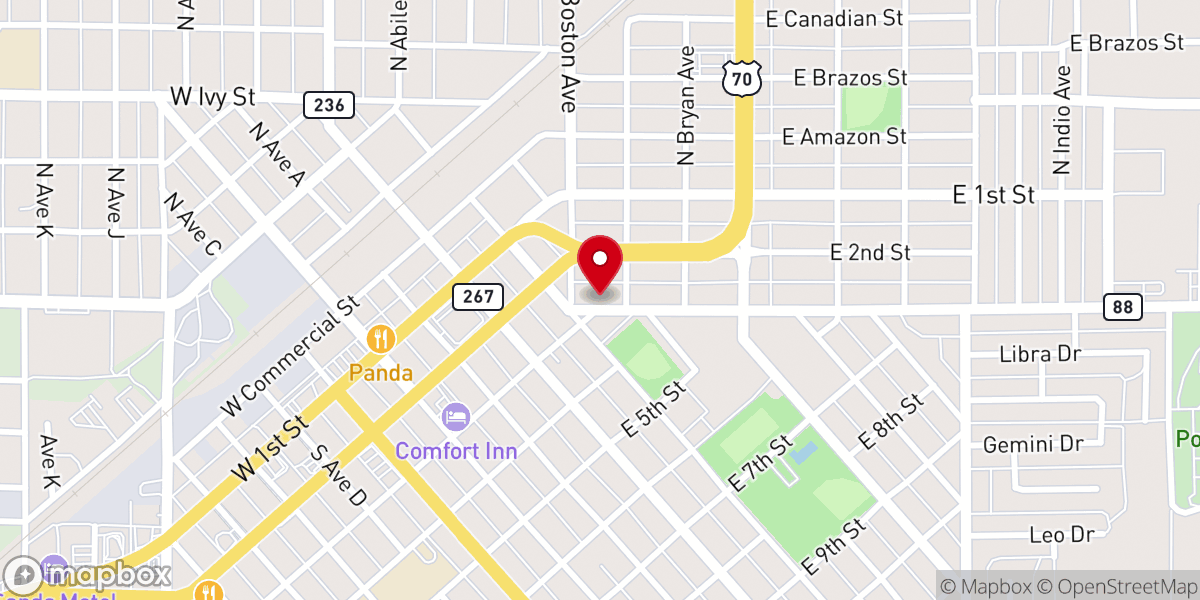 Map showing location of Eastern New Mexico Unitarian