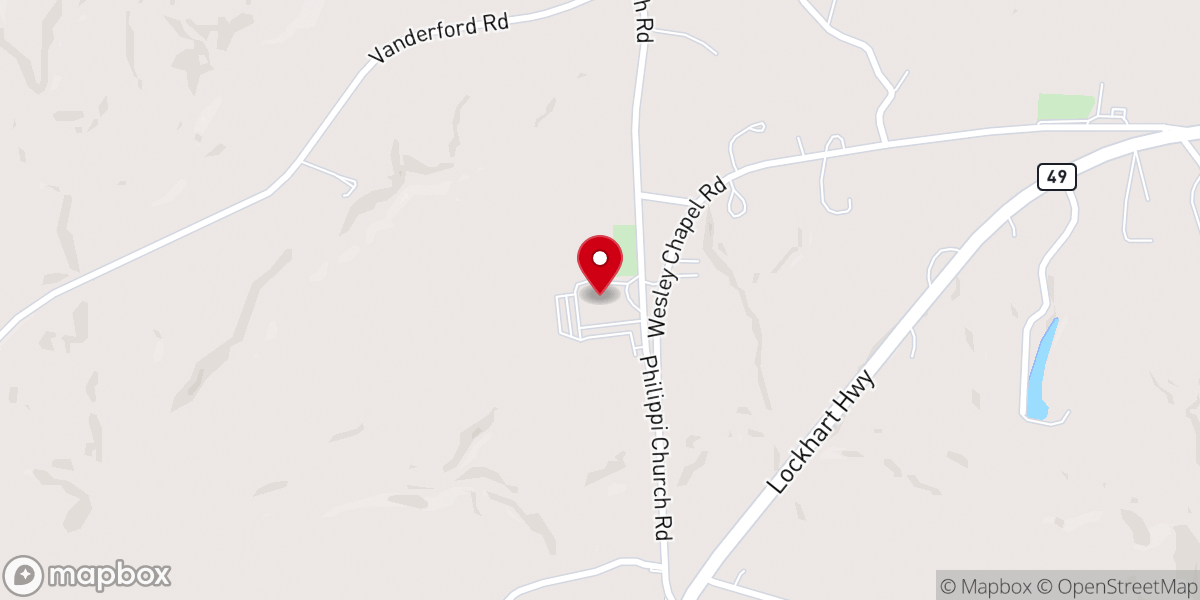 Map showing location of Philippi Baptist Church