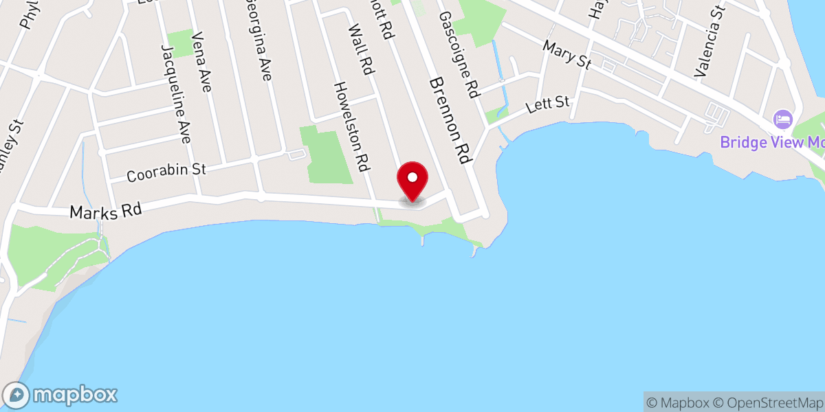 Map showing location of Lakes Baptist Church