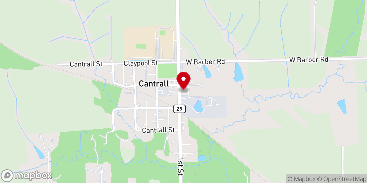 Map showing location of Cantrall United Methodist Church
