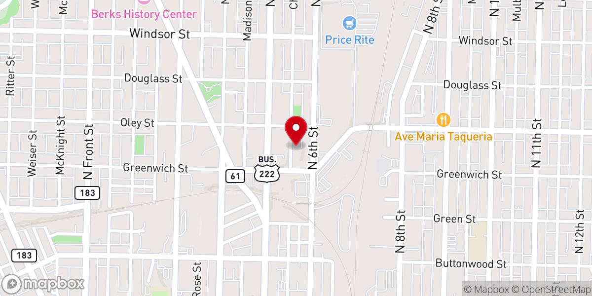 Map showing location of New Hope Baptist Church