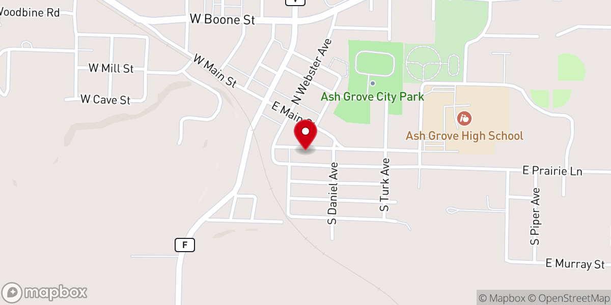 Map showing location of Freeway Ash Grove