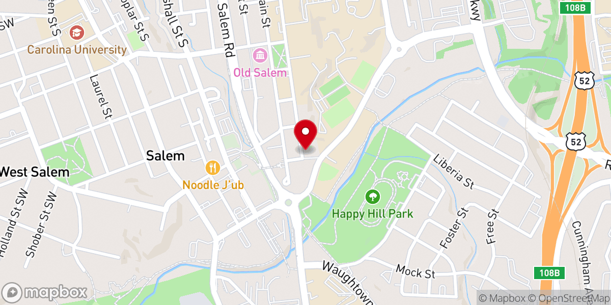 Map showing location of African Moravian Log Church