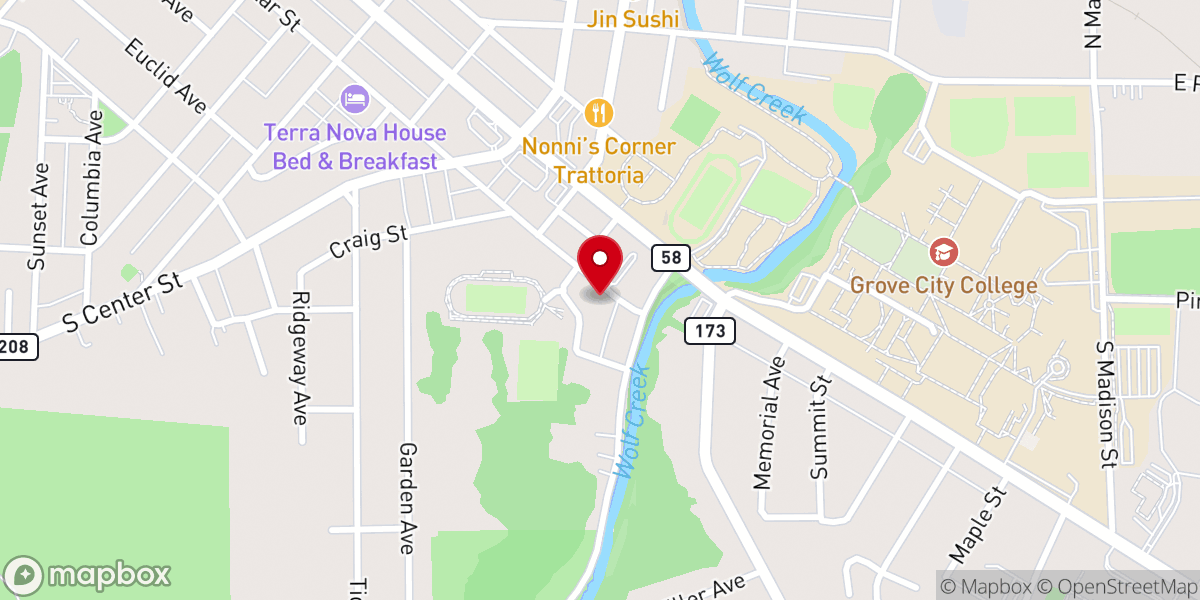 Map showing location of Covenant Church