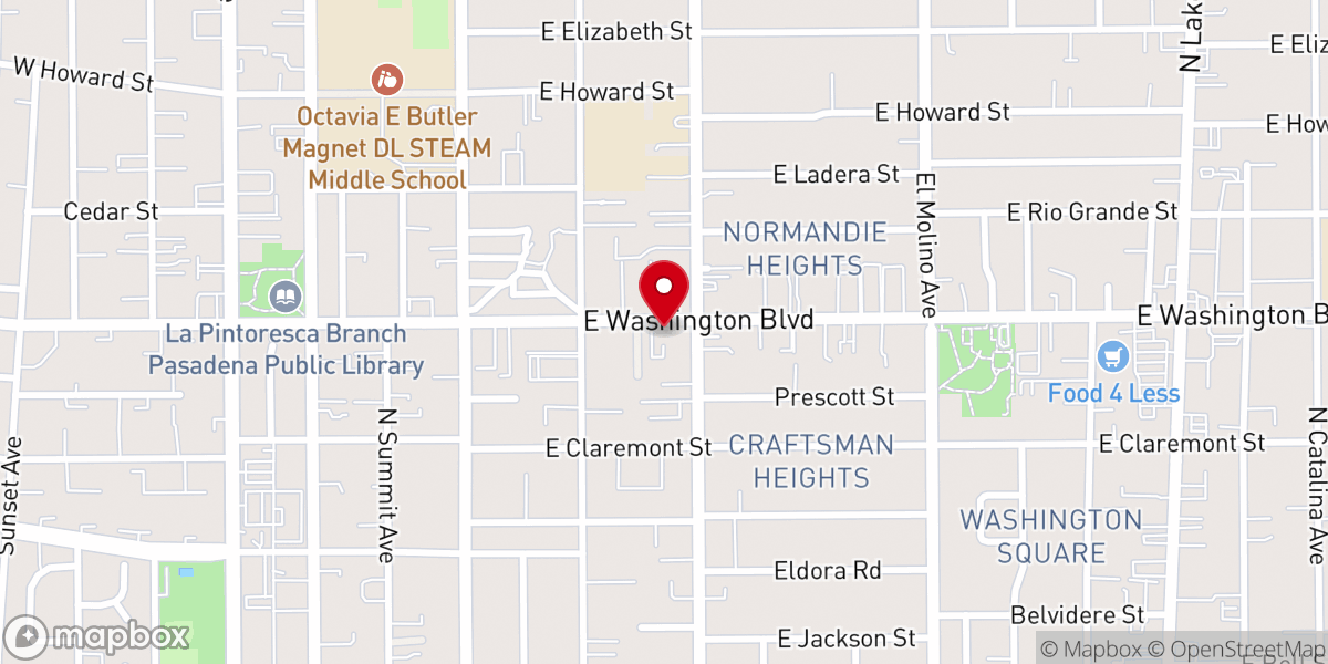 Map showing location of Pasadena Church