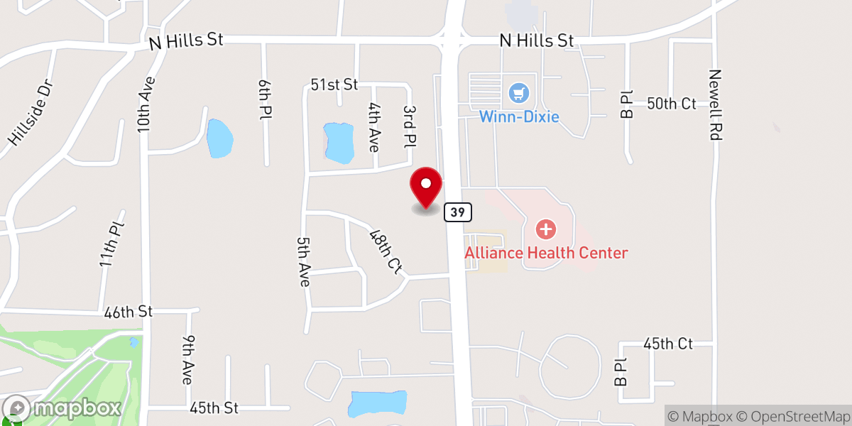 Map showing location of Trinity Lutheran Church