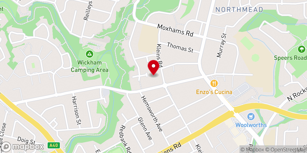 Map showing location of Parramatta Baptist Church