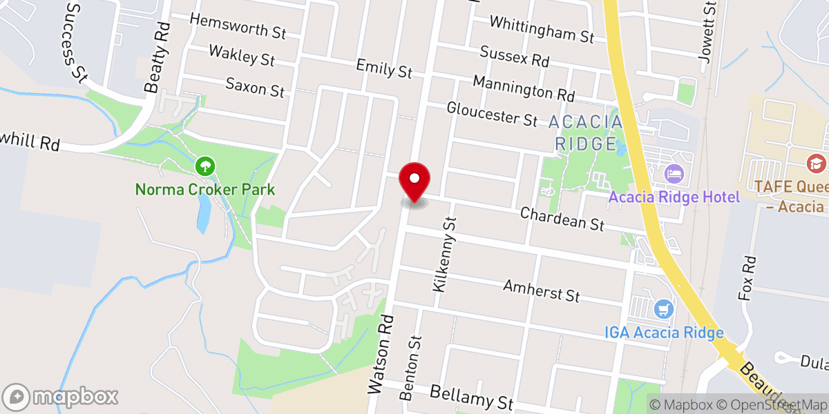 Map showing location of Acacia Ridge Baptist Church