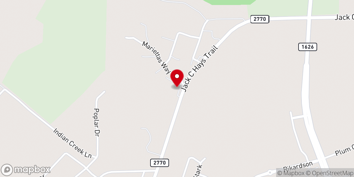 Map showing location of Buda/Kyle church of Christ
