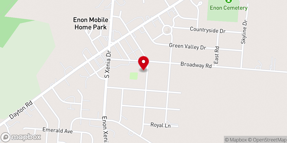 Map showing location of Enon United Methodist Church