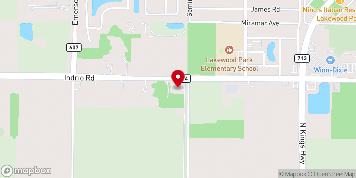 Map showing location of Family Church Lakewood Park