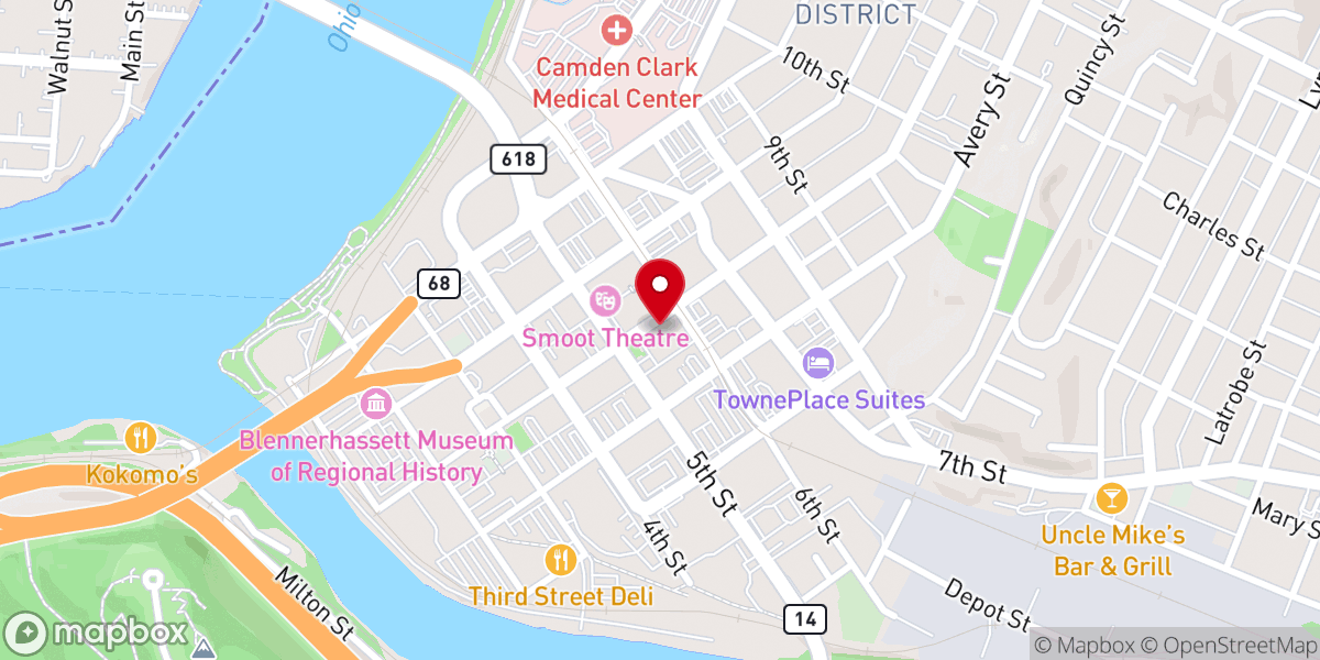 Map showing location of St. Francis Xavier Catholic Church