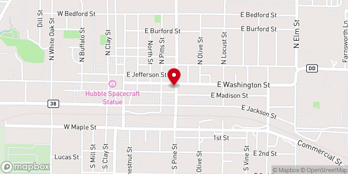 Map showing location of Webster County Baptist Association