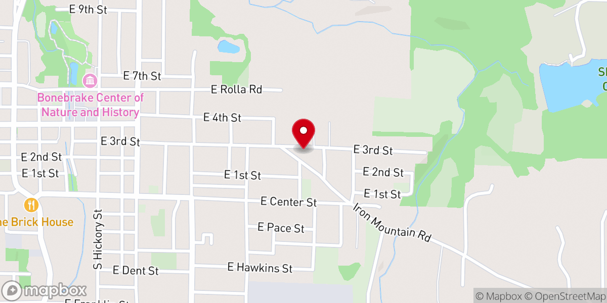 Map showing location of East Salem Christian Church