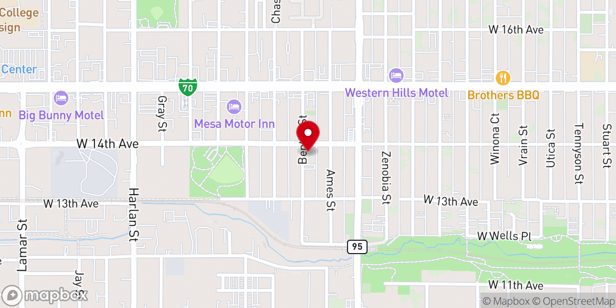 Map showing location of Mountair Christian Church