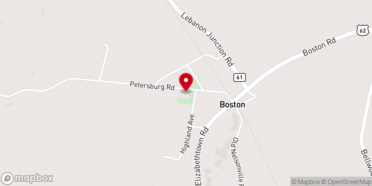 Map showing location of Boston Christian Church