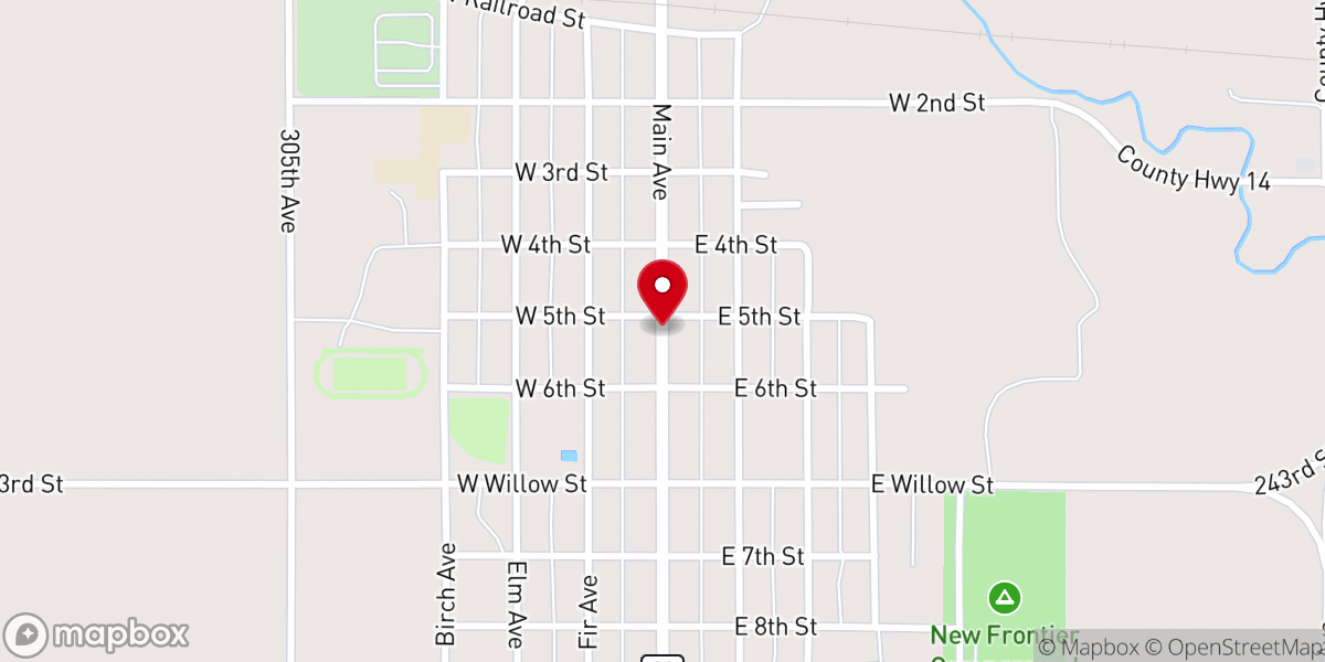 Map showing location of Zion Lutheran Church