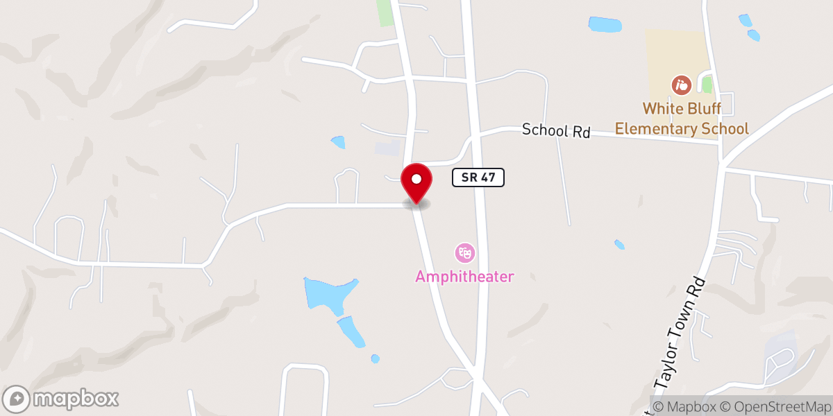 Map showing location of The Church of God at White Bluff