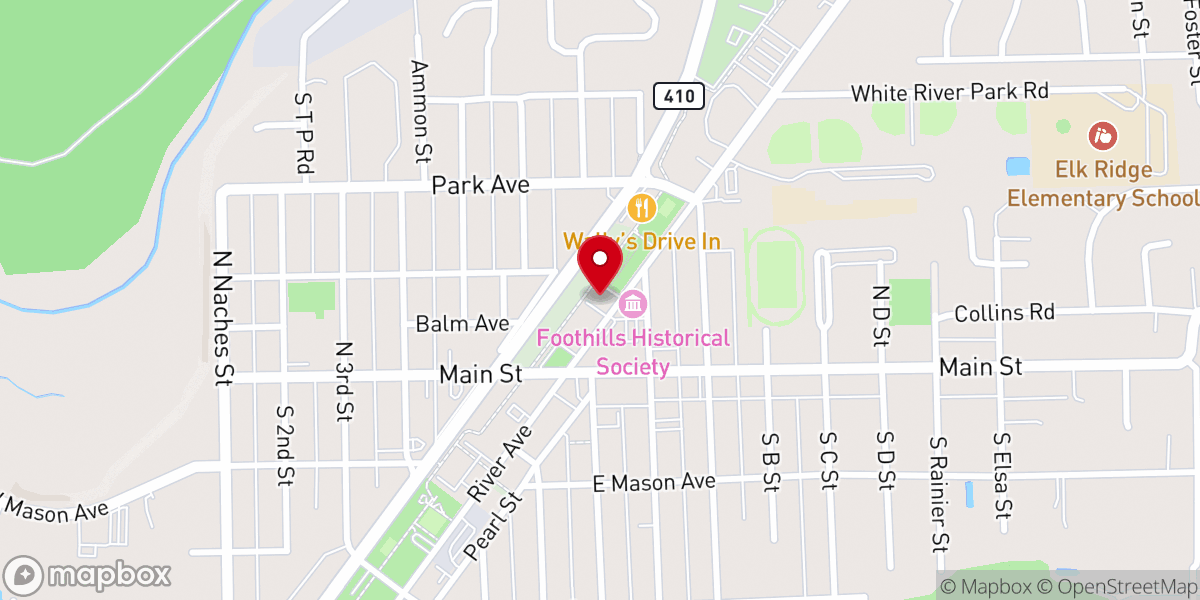 Map showing location of Buckley Kiwanis Food Bank