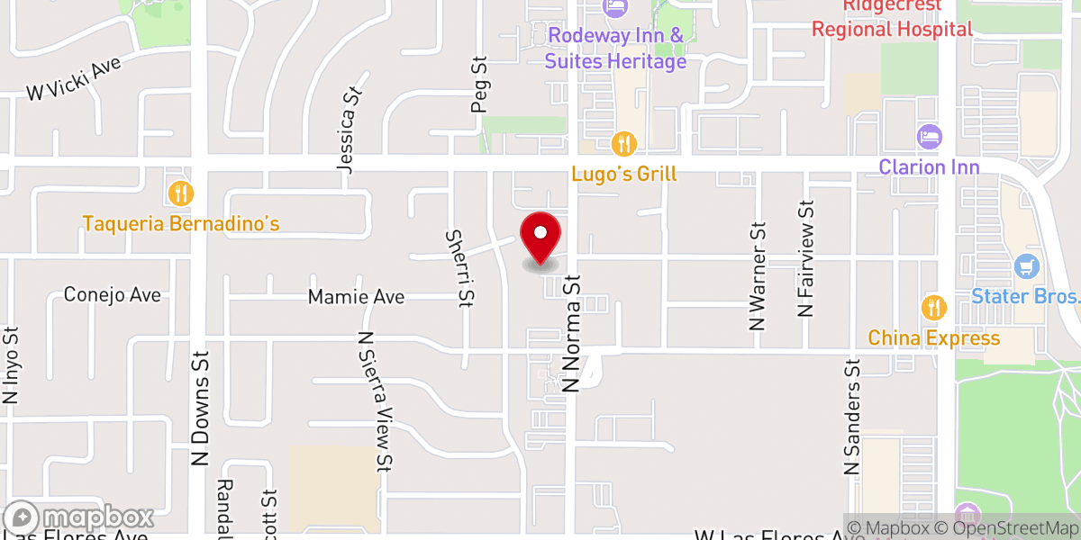 Map showing location of Indian Wells Valley Church of Christ