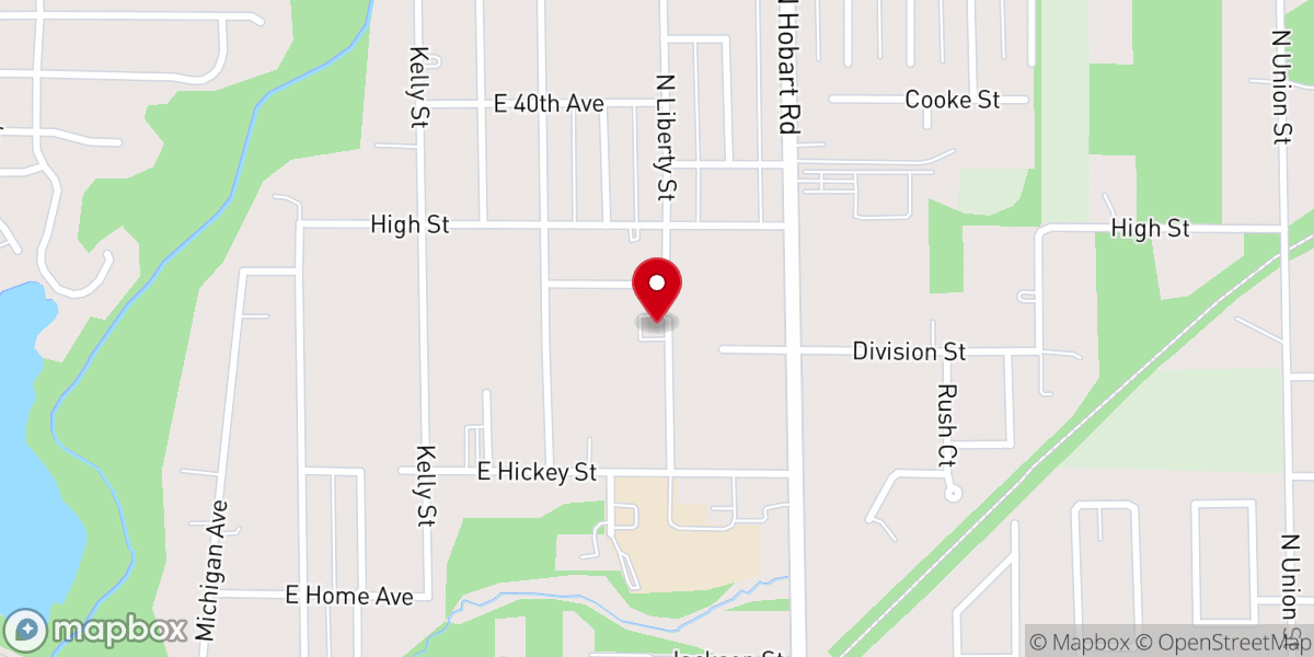 Map showing location of Hobart Church of Christ
