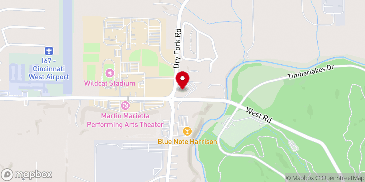 Map showing location of Miami Whitewater Community Church