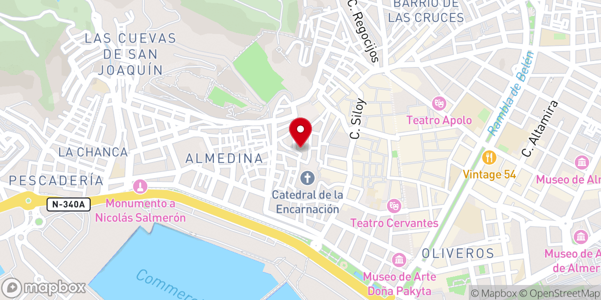 Map showing location of Monasterio de la Purísima Concepción (Convento de las Puras)