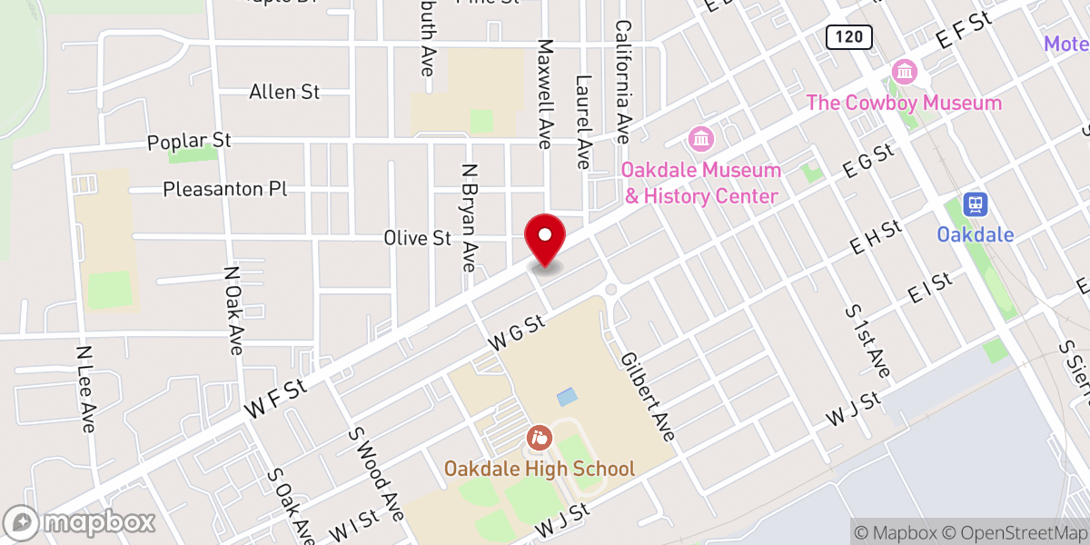 Map showing location of Oakdale Family Resource and Counseling Center